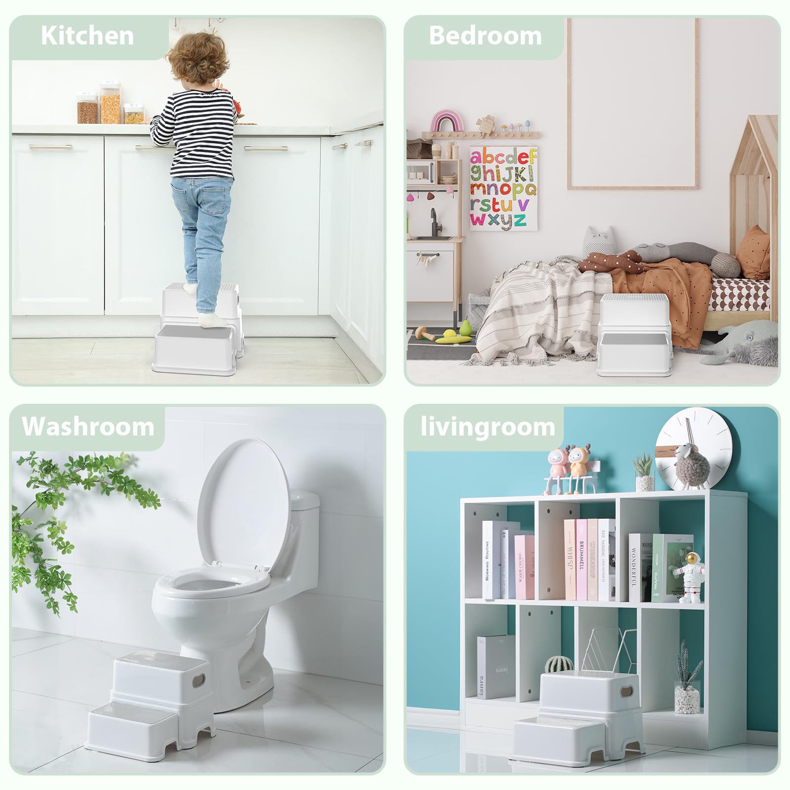 Victostar toddler stool design featuring built-in handles for easy carrying.