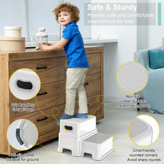 Victostar toddler step stool highlighting smooth edges for safe climbing.