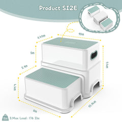 Victostar toddler step stool side view shows anti-slip rubber feet for secure flooring grip.