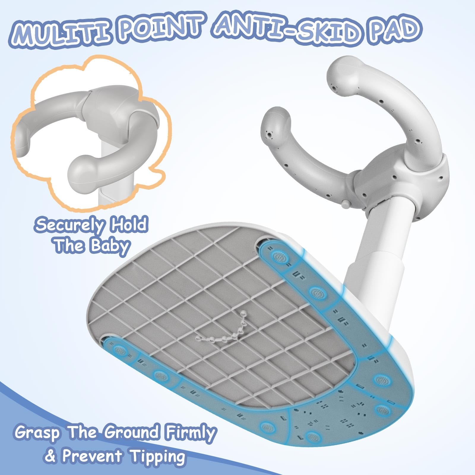 VIDUTC baby shower stand assembly shows easy three-piece setup for quick use.