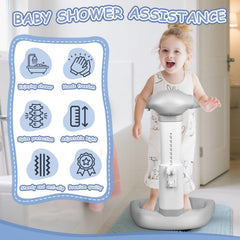 VIDUTC ergonomic height-adjustable design fits growing babies for comfortable baths.