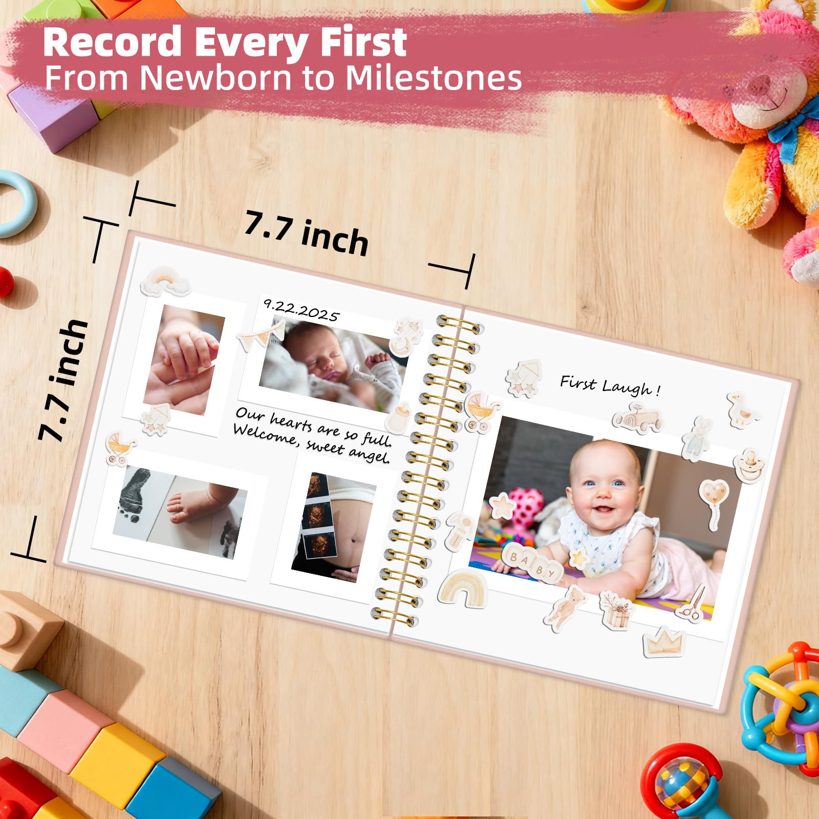 Vienrose Acid-free pages closeup ensure long-term preservation of memories.
