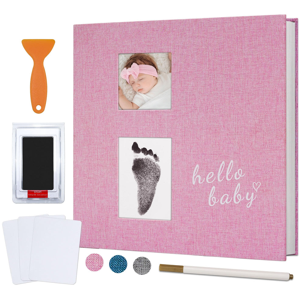 Vienrose baby photo album cover in linen finish offers durable, elegant keepsake.