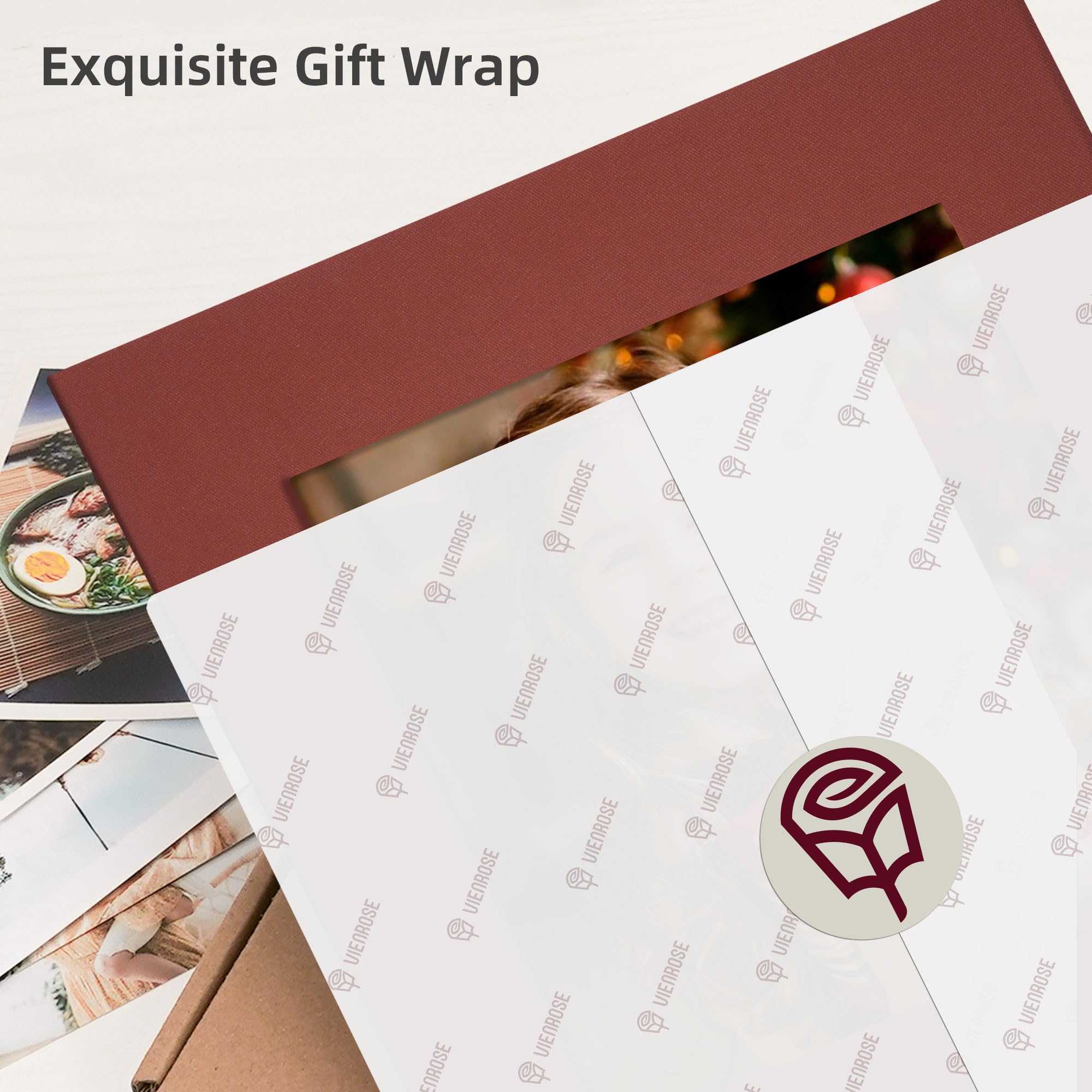 Vienrose gift-ready packaging highlights a ready-to-gift memory album experience.