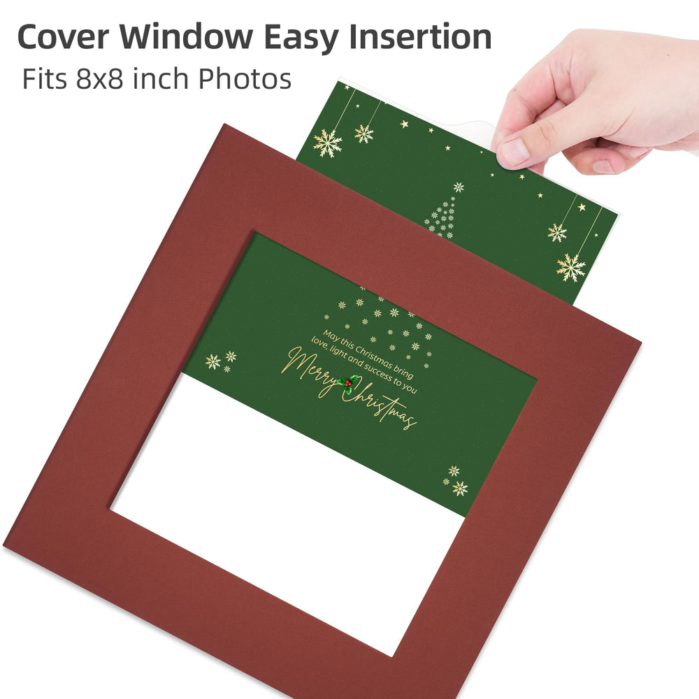 Vienrose linen hardcover window display showcases your favorite photo and protects keepsakes.