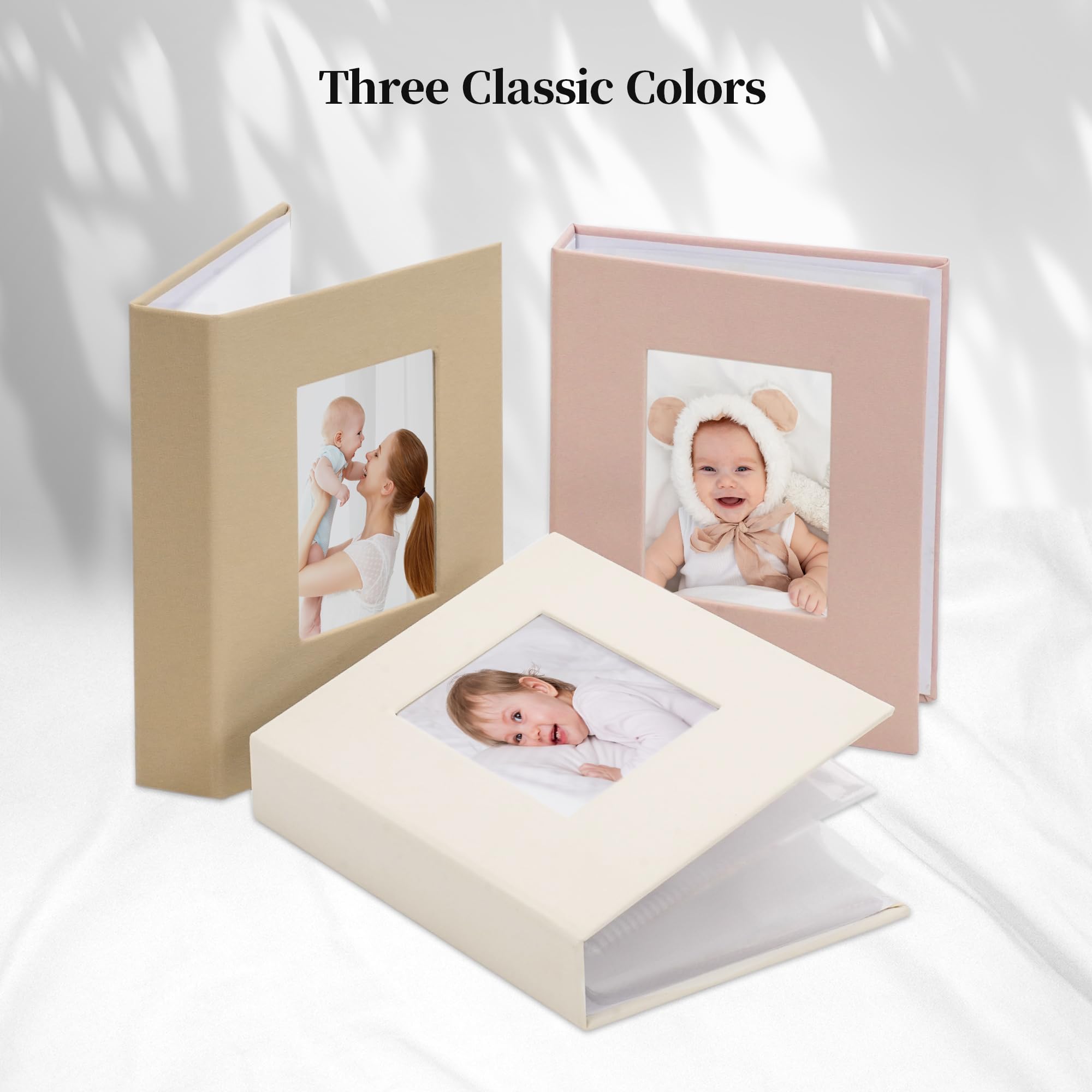 Vienrose Morandi acid-free pages protect photos from fading and sticking.