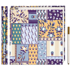 Vienrose photo album with linen cover and vintage patchwork—lasting keepsake for family memories.