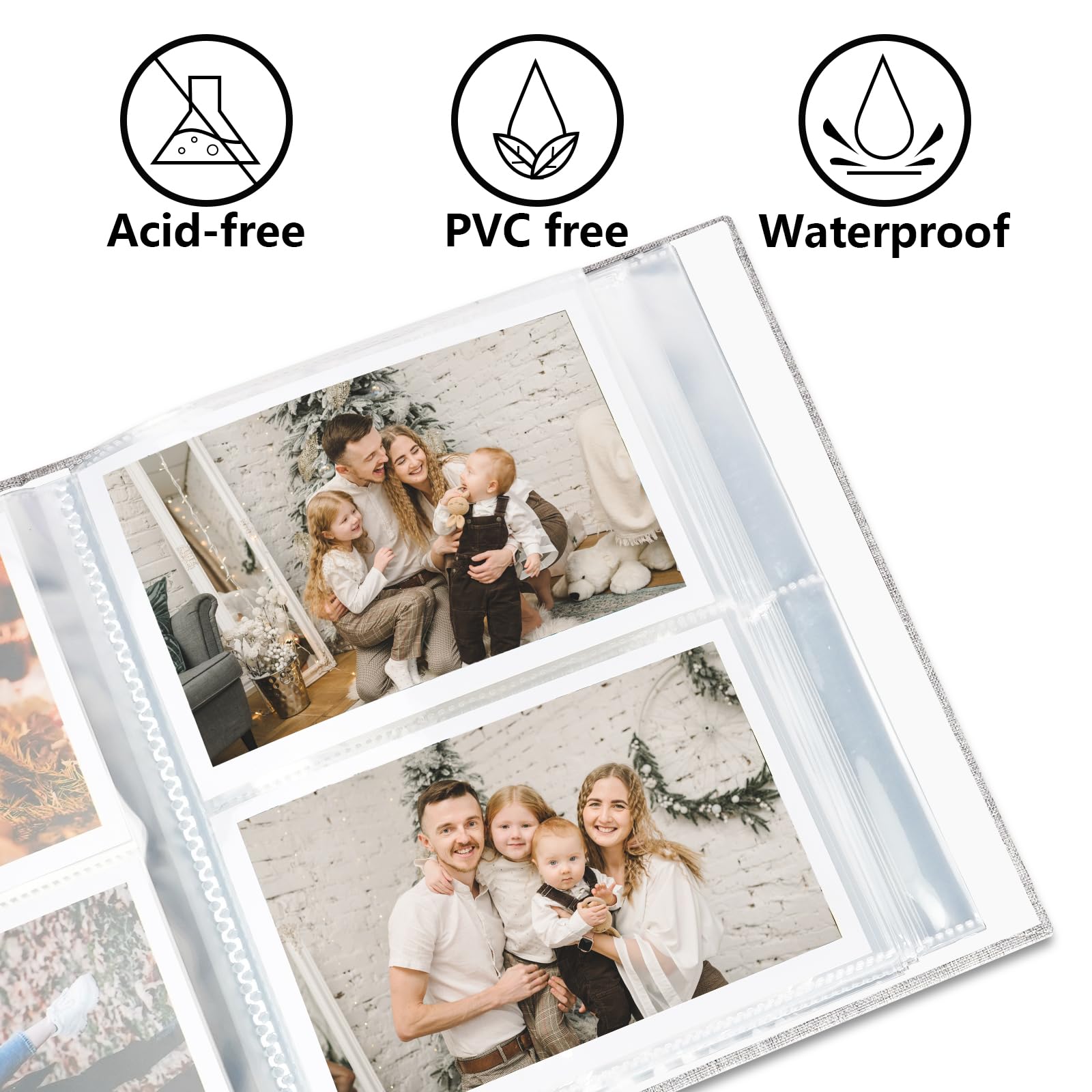 Vienrose photo album open window detail reveals a personalized photo showcase