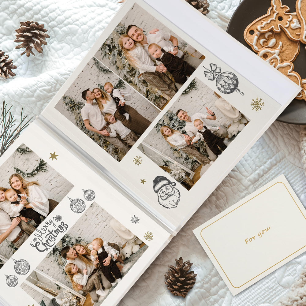 Vienrose photo album self-adhesive pages closeup — secure, acid-free photo mounting.