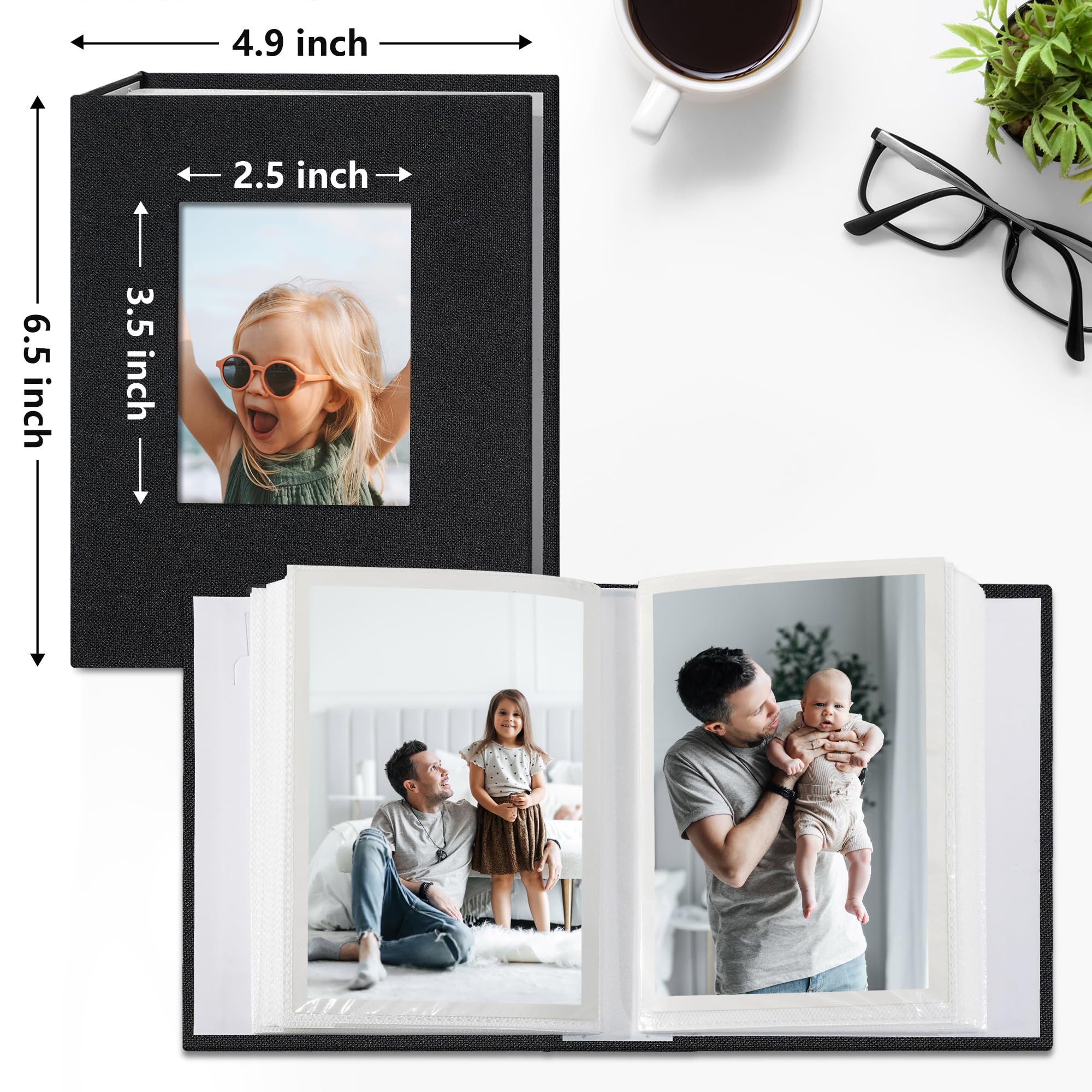 Vienrose small photo album interior with 4x6 slots, ideal for sharing memories.