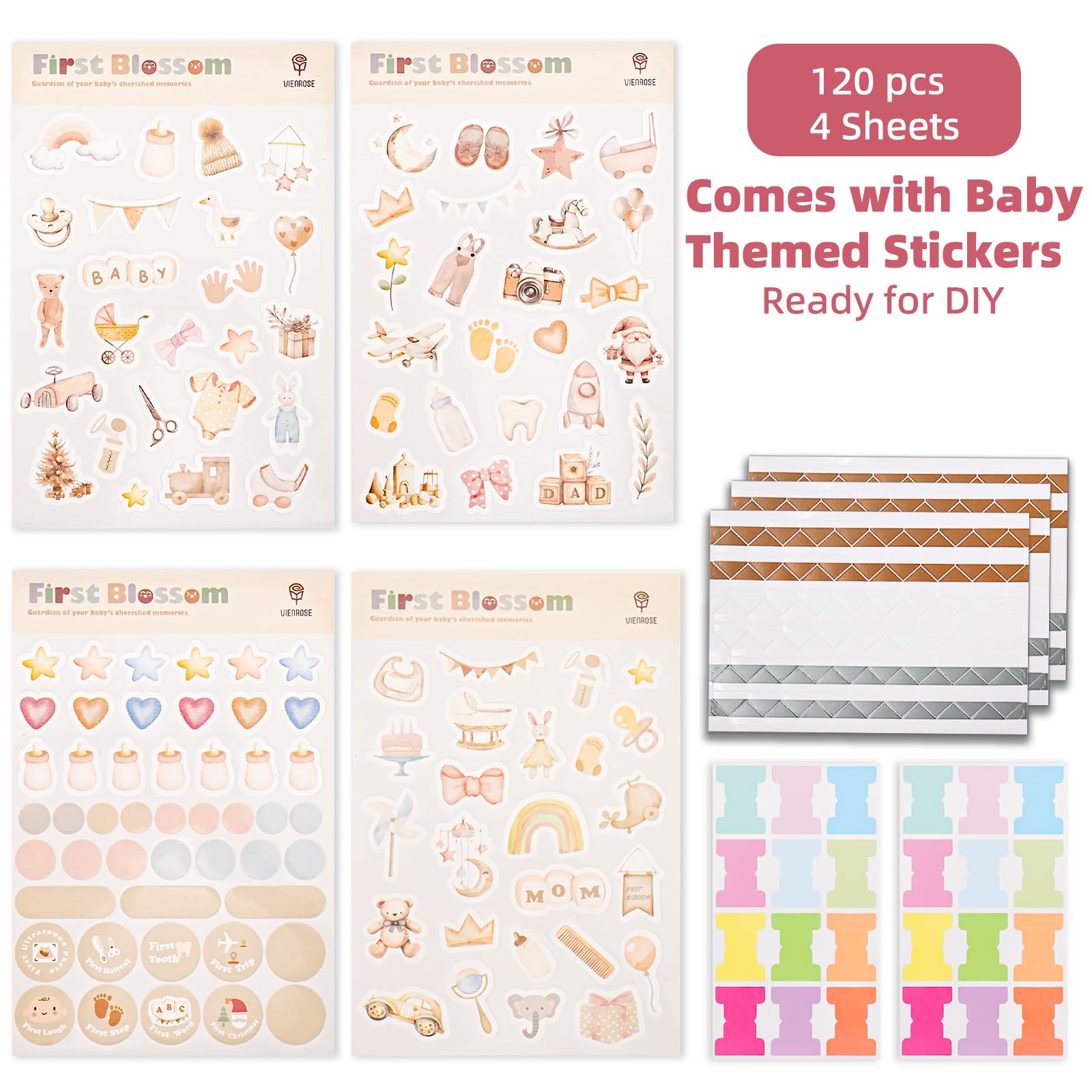 Vienrose label stickers demonstrate quick labeling and categorizing of moments.