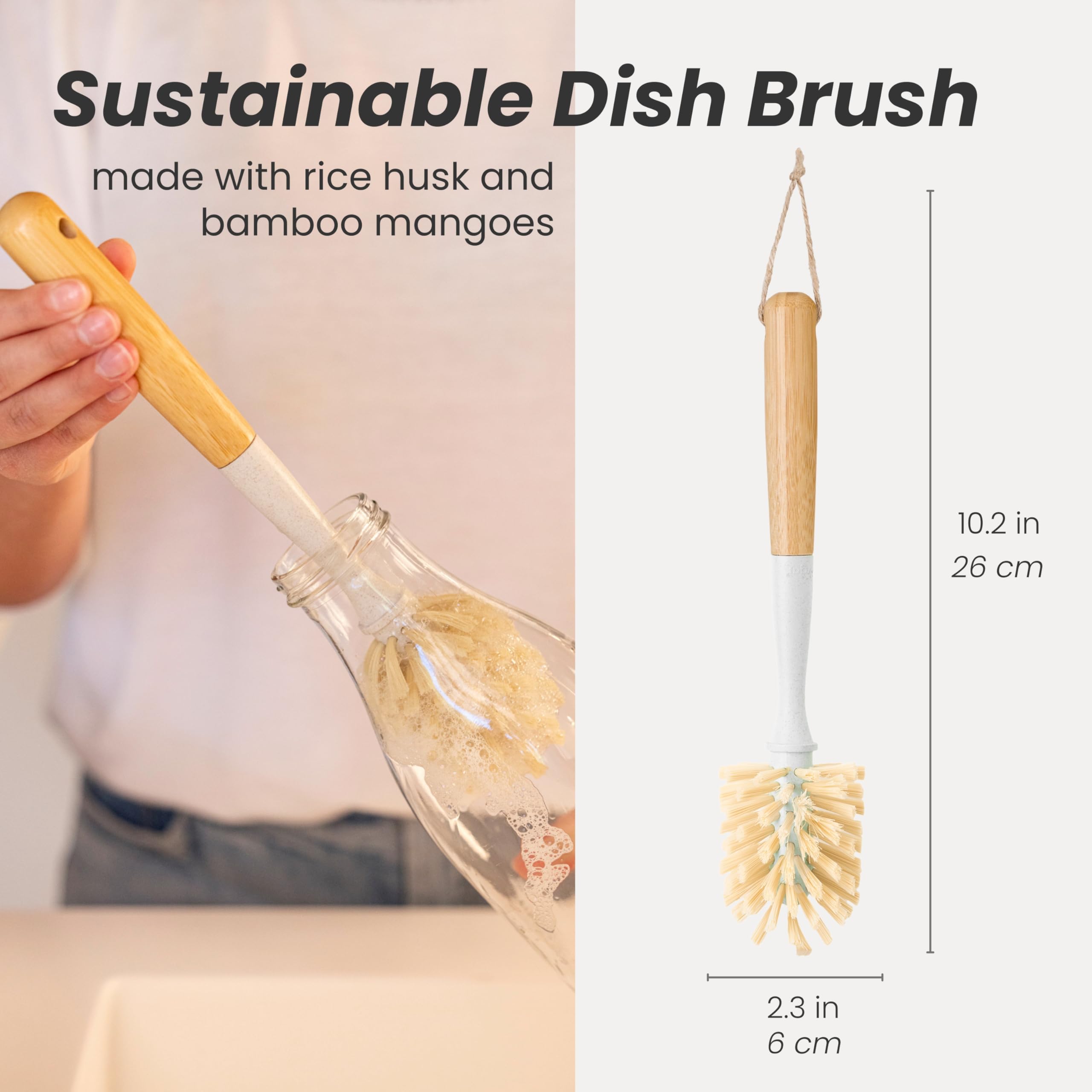 Vigar Zeroline bristles closeup shows gentle cleaning on delicate glassware.