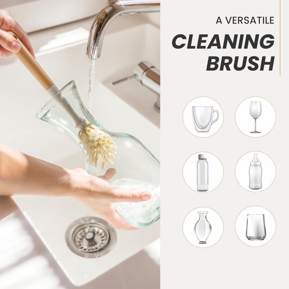Vigar Zeroline cleans glassware smoothly with soft bristles to avoid scratches.