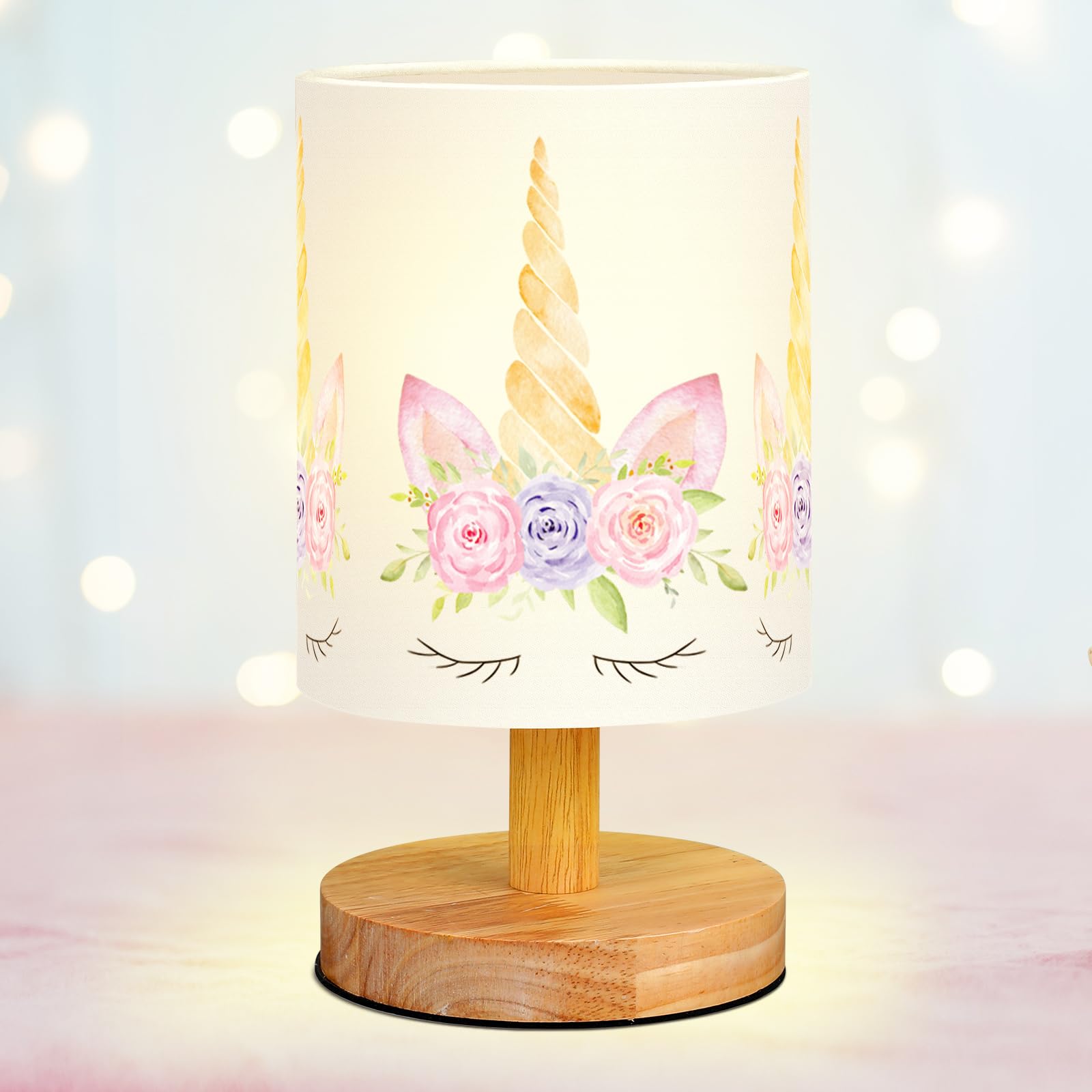 VIHOSE unicorn kids table lamp on bedside with soft light for bedtime reading