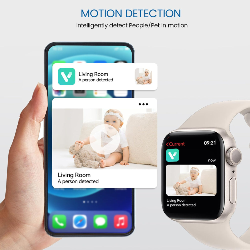 Viigytek 2K indoor camera two-way audio for instant family communication.