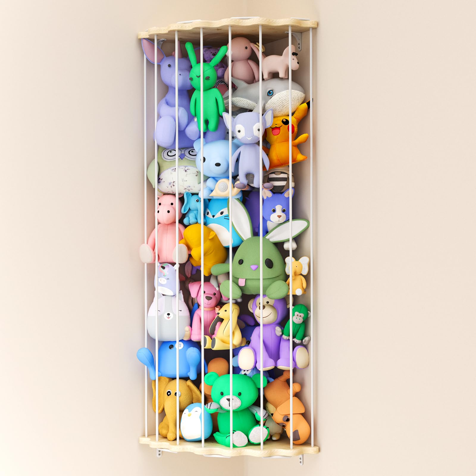 Viktorpai stuffed animal storage top board with moon and star pattern boosts cute decor and kid-friendly access