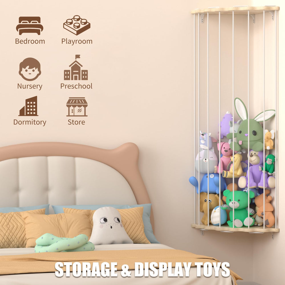 Viktorpai sturdy pine wood frame offers durable, safe, eco-friendly toy storage