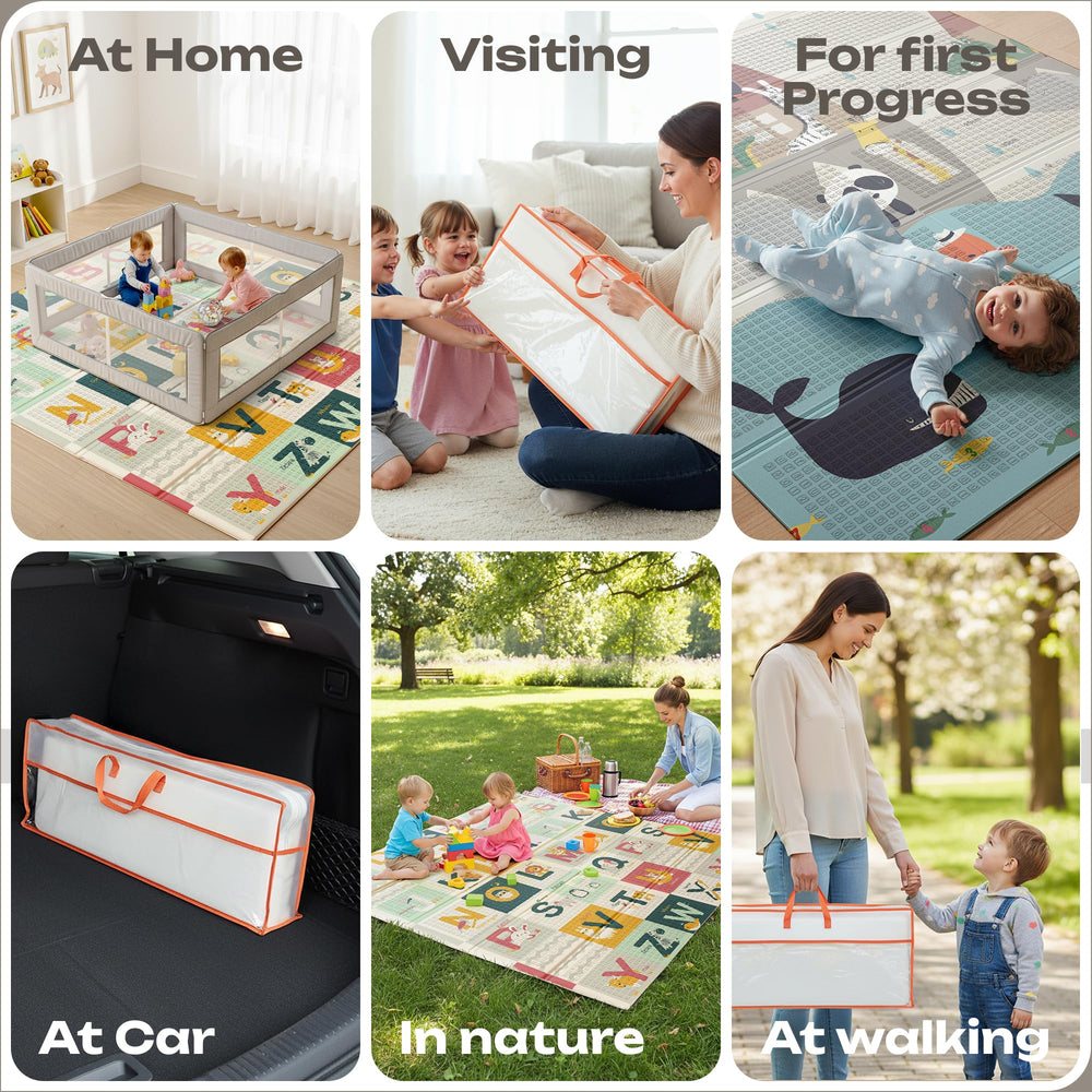 V VIKWORLD reversible animals and ocean side mat for dual-themed exploration.