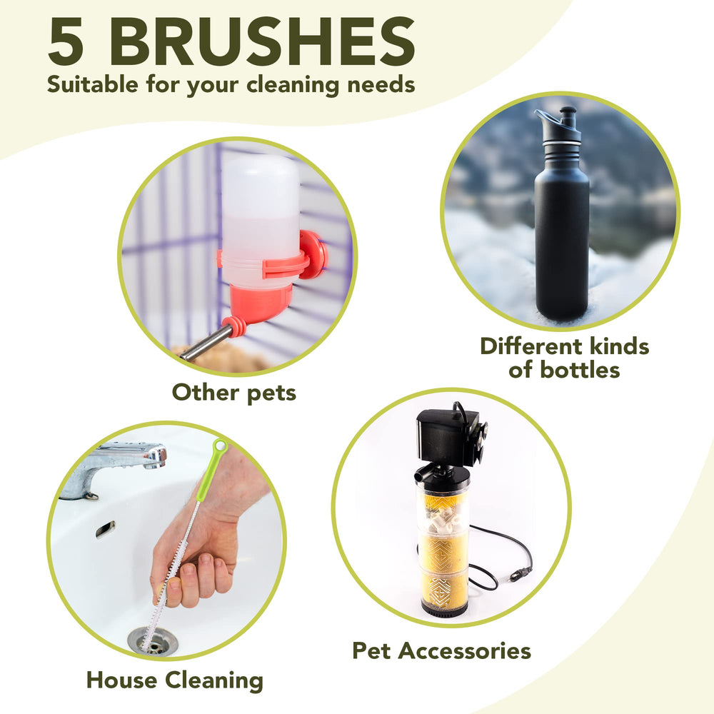 Vila narrow-neck glass cleaning brush shows slim profile for tight openings