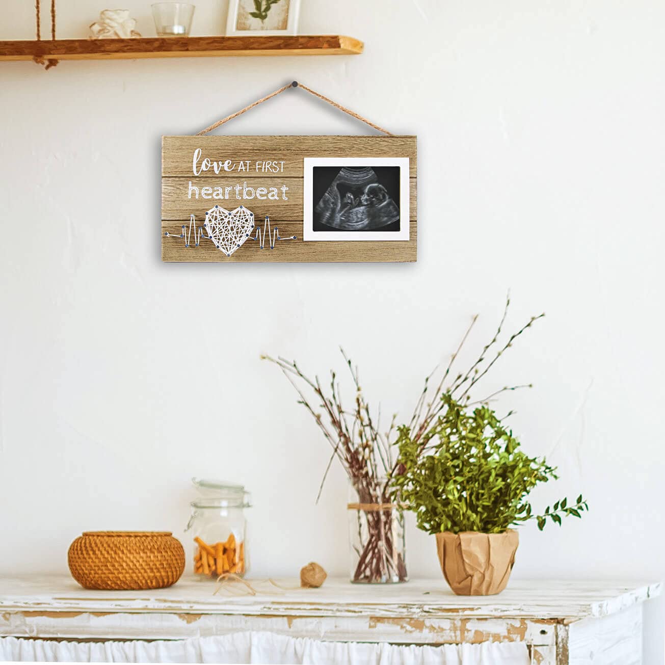 VILIGHT Farmhouse string art heart nursery decor for home