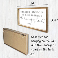 VILIGHT framed nursery sign includes hardware for wall or tabletop display.