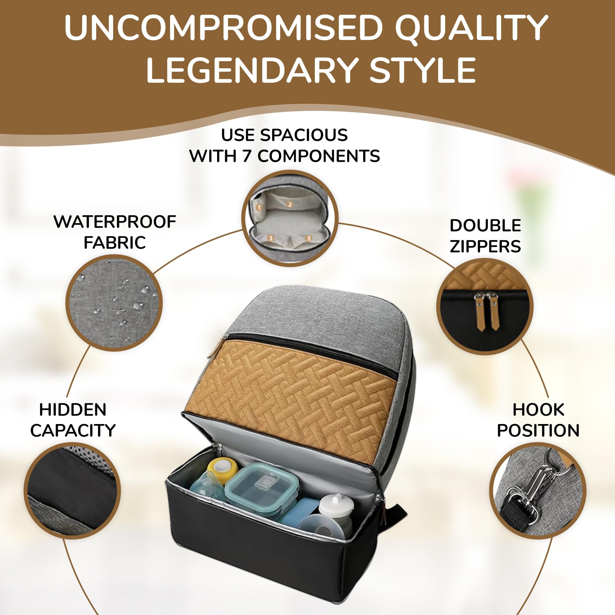 Village of Many diaper bag backpack breathable back panel enhances airflow and comfort