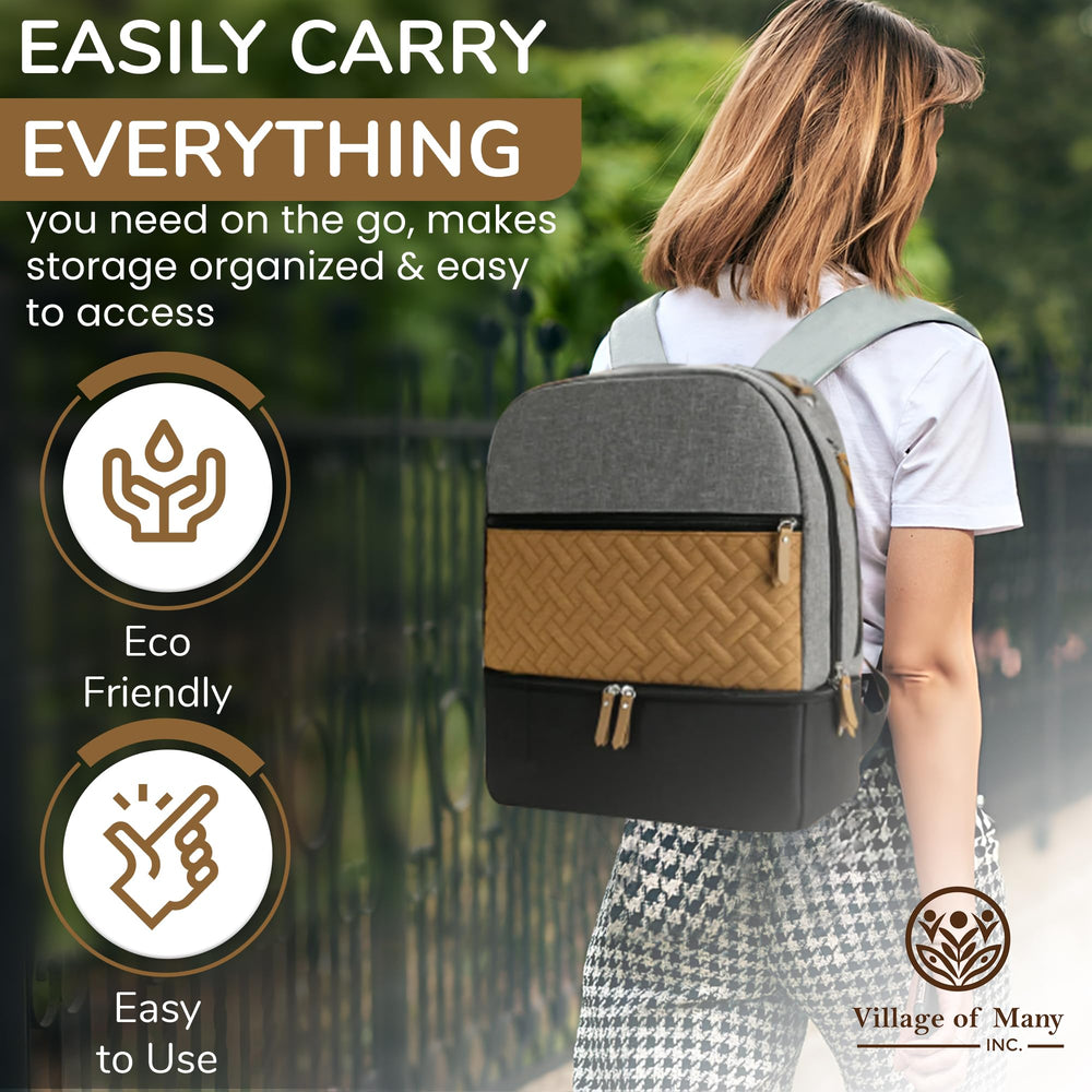 Village of Many diaper bag backpack ergonomic shoulder straps for all-day comfort