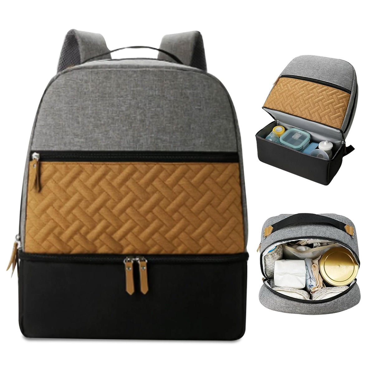 Village of Many diaper bag backpack front organizer pocket for quick access to essentials