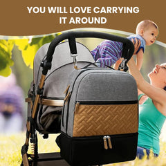 Village of Many diaper bag backpack waterproof fabric protects items in rain or splashes