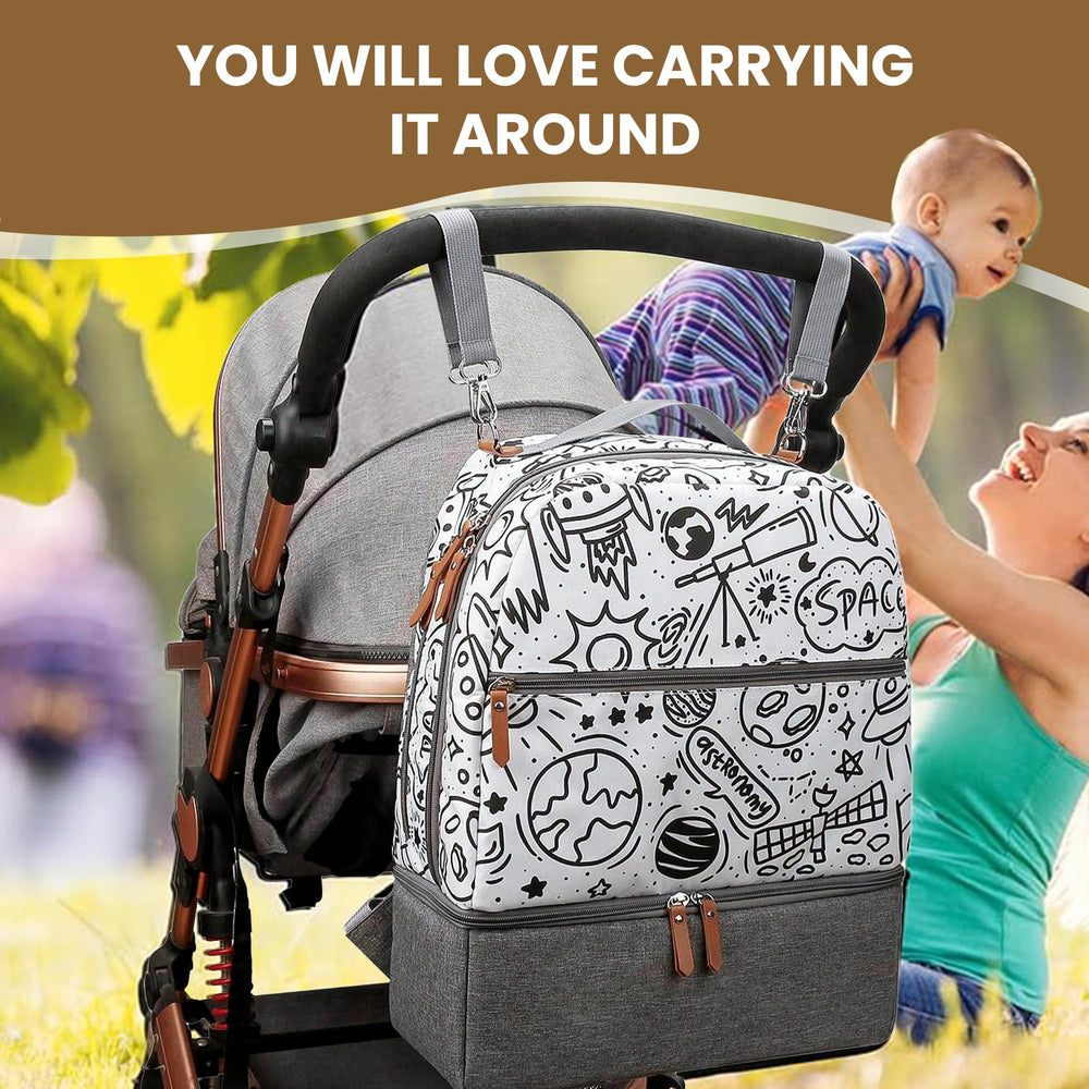 Village of Many Diaper Bag includes changing pad for quick on-the-go changes