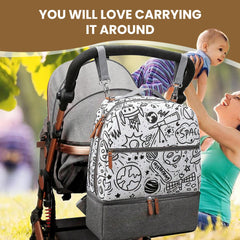 Village of Many Diaper Bag includes changing pad for quick on-the-go changes