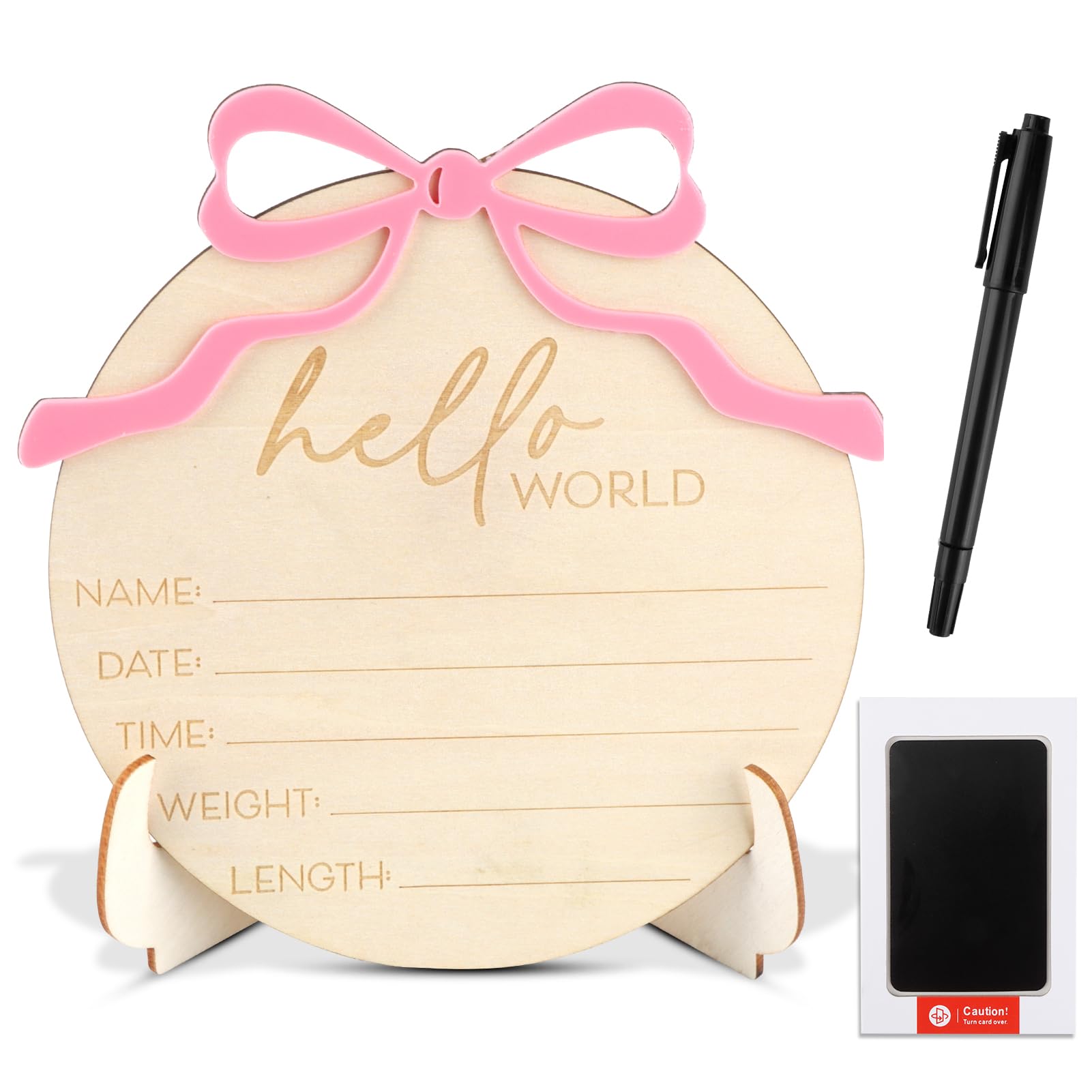 VILPKWMP Hello World sign with bow highlighting a welcoming newborn moment