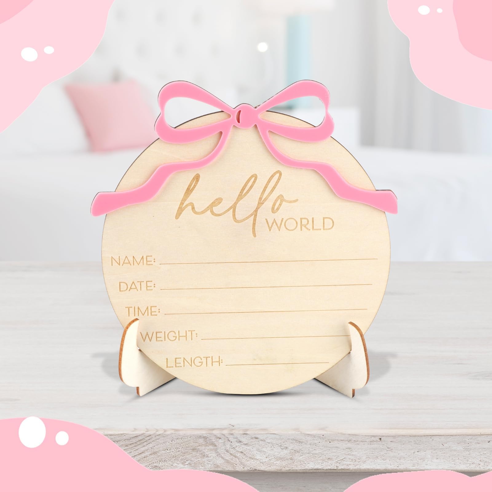 VILPKWMP Hospital-friendly birth announcement sign for fresh arrivals