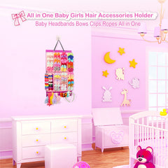 Vimiv bows organizer wall hanging displays baby accessories neatly and accessibly.