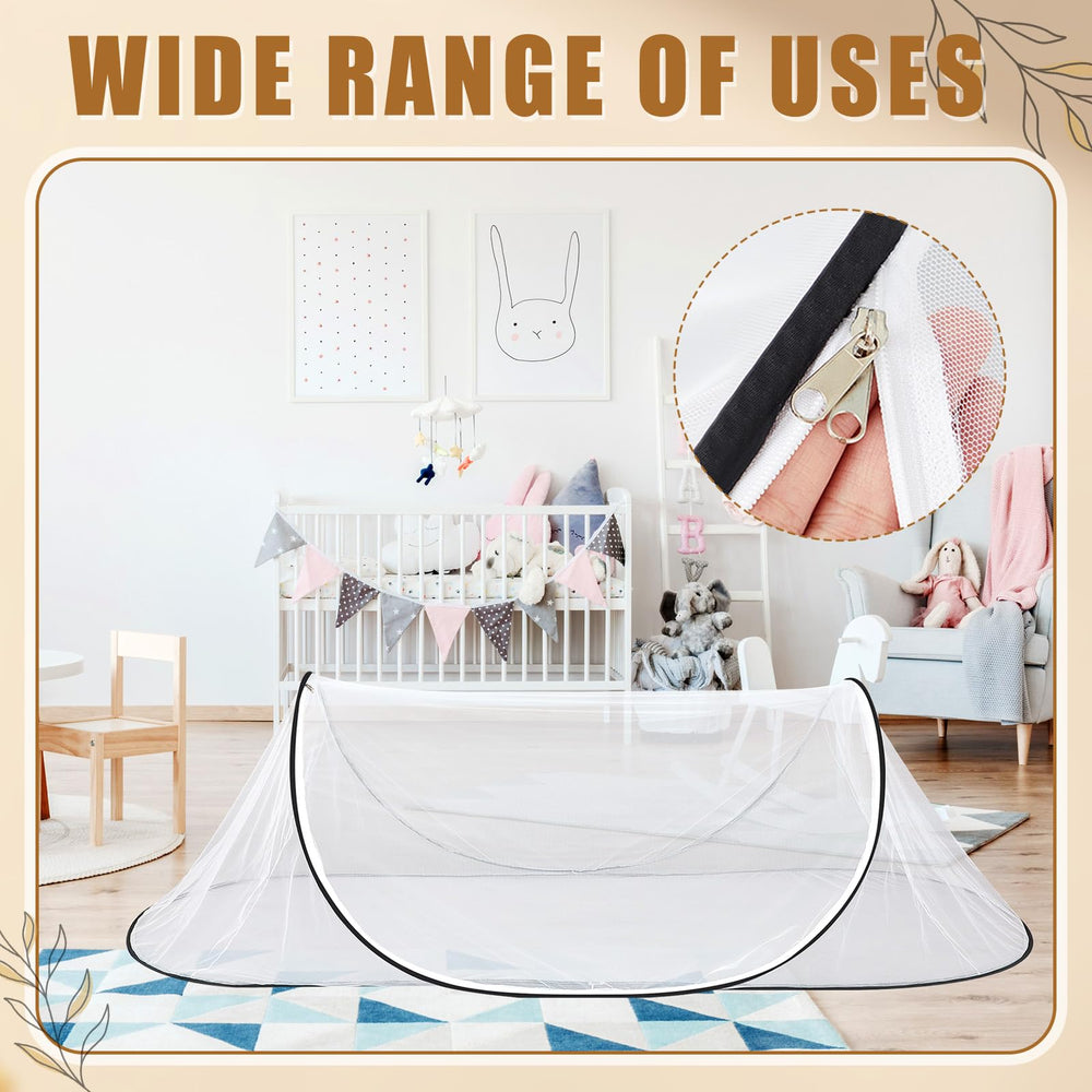 Vincreem bedroom mosquito net open fully providing breathable coverage.