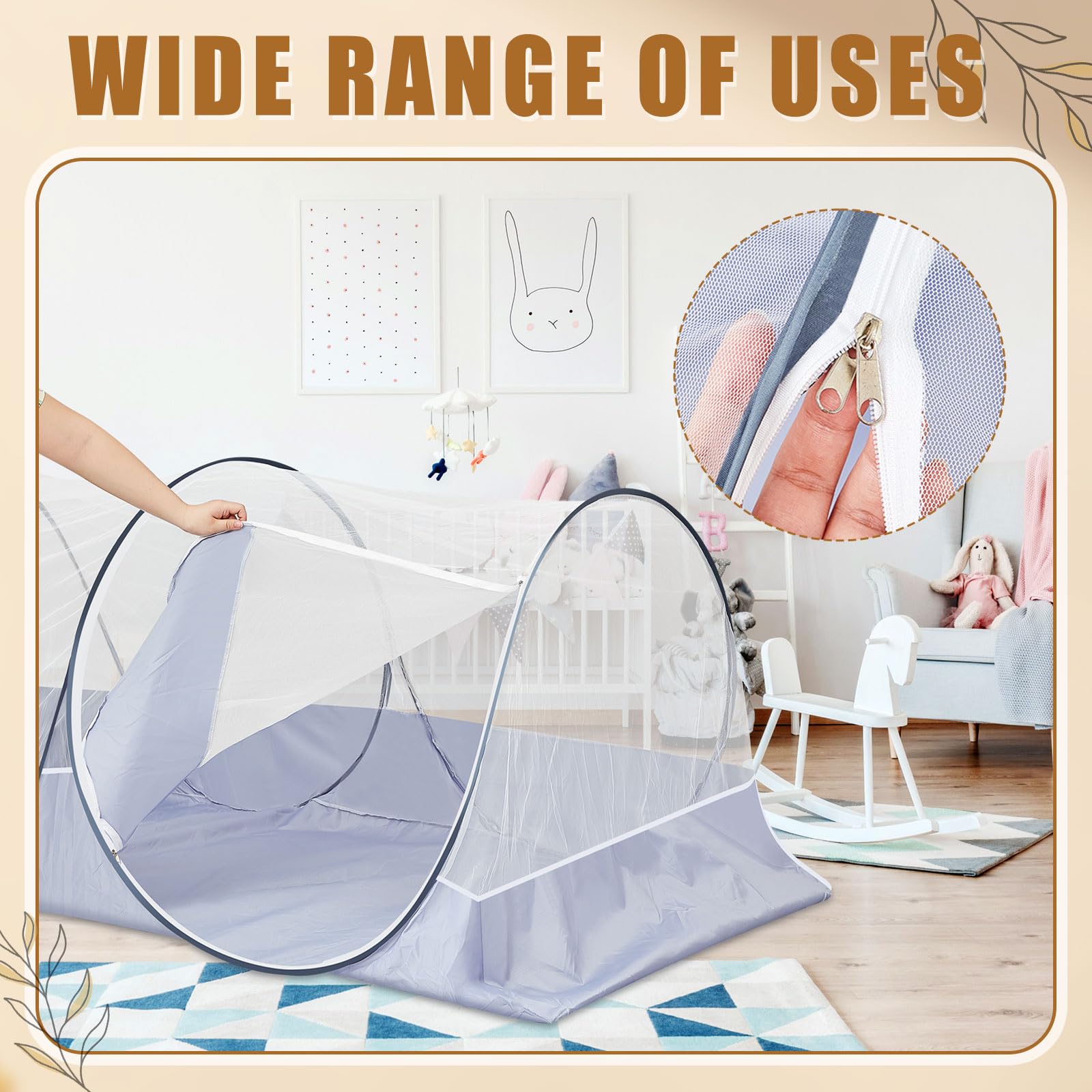 Vincreem breathable polyester mosquito net highlights durable, comfortable sleep protection.