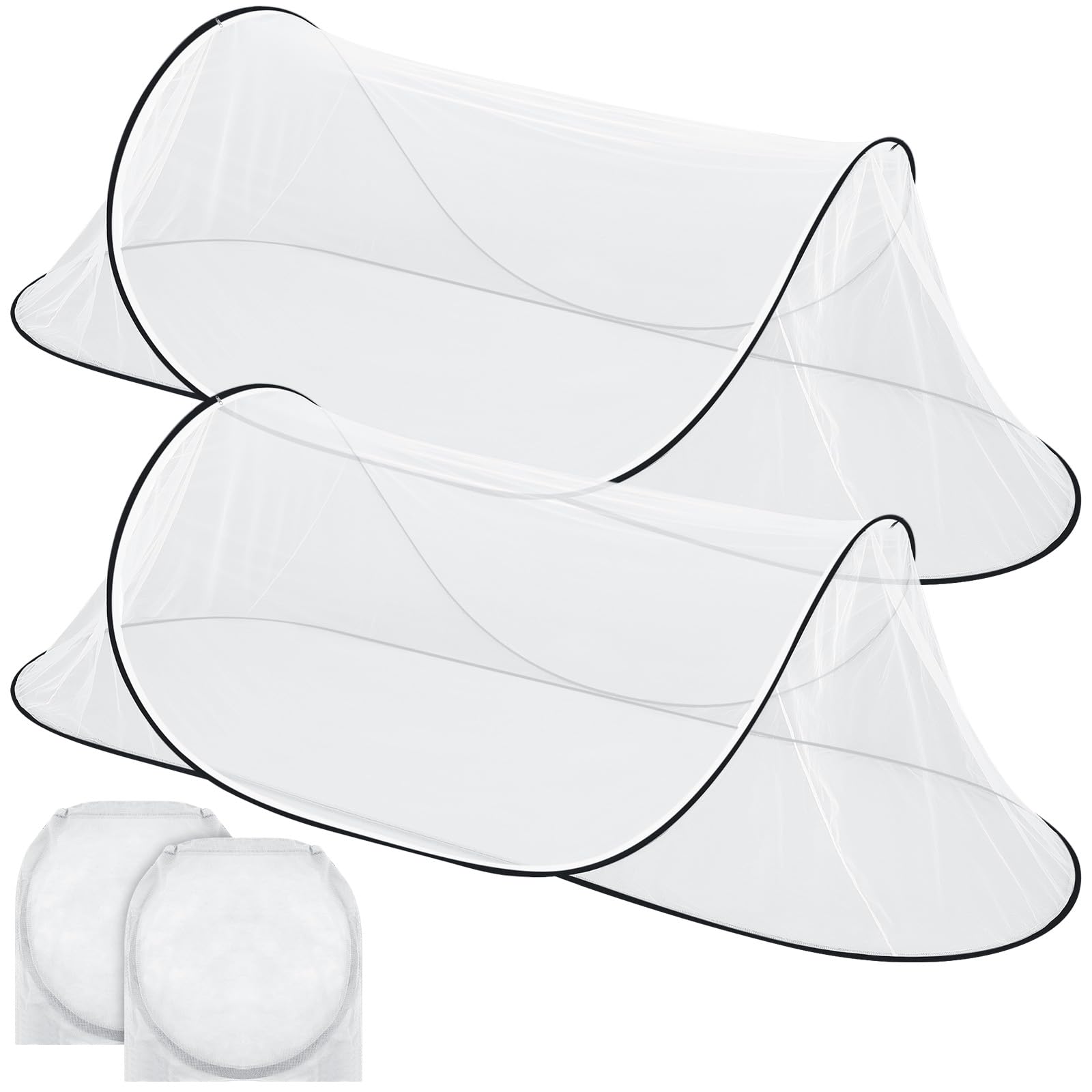 Vincreem mosquito tent over bed for indoor sleep protection against insects.
