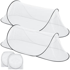 Vincreem mosquito tent over bed for indoor sleep protection against insects.