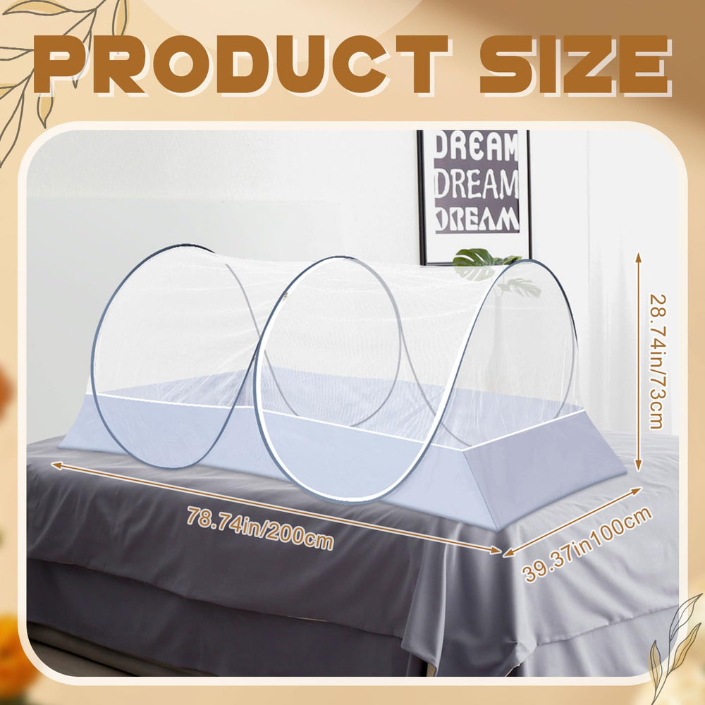 Vincreem two-pack mosquito net folding demonstrates portable indoor/outdoor backup protection.