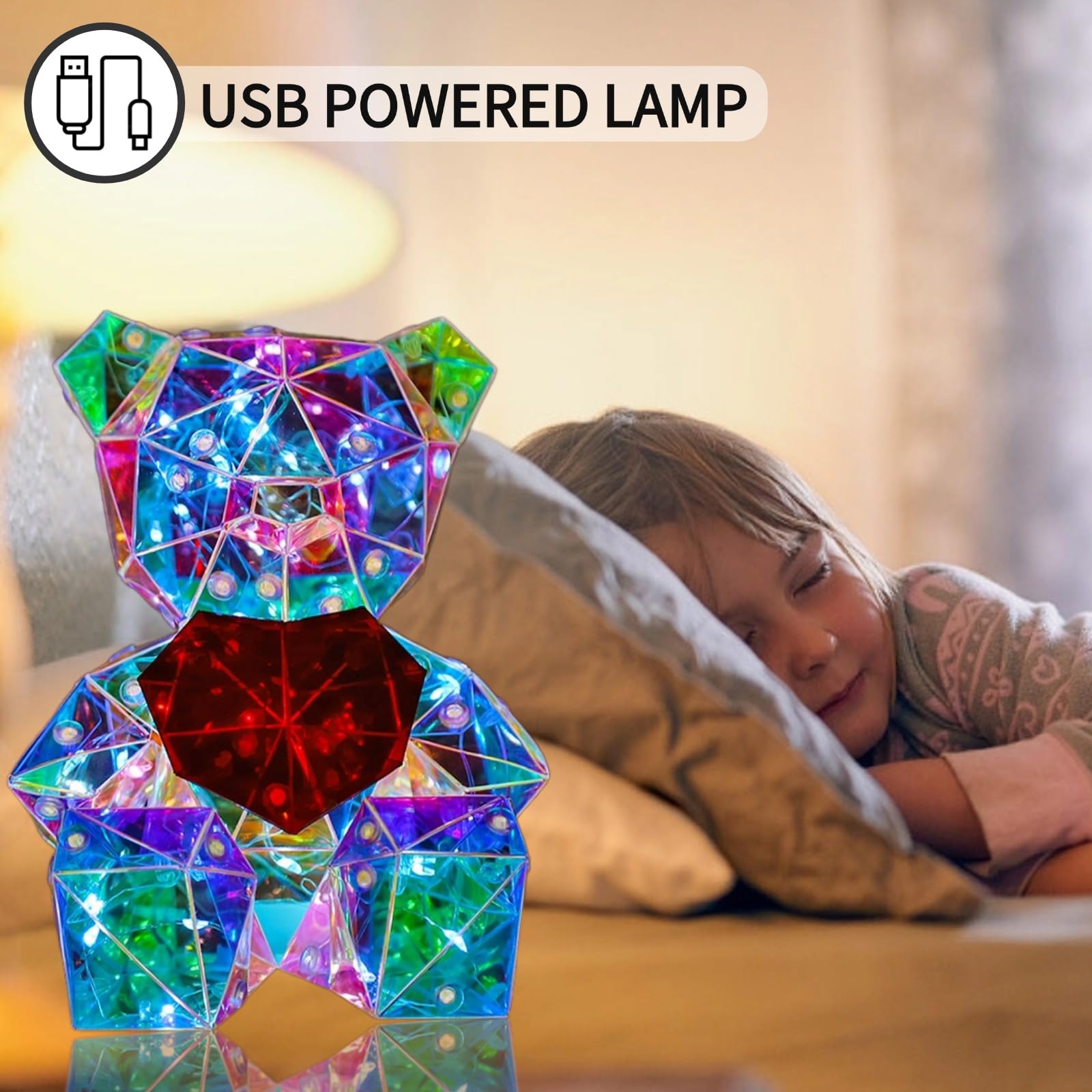 viohead Prismatic Bear LED Night Light gift box ready packaging for gifting