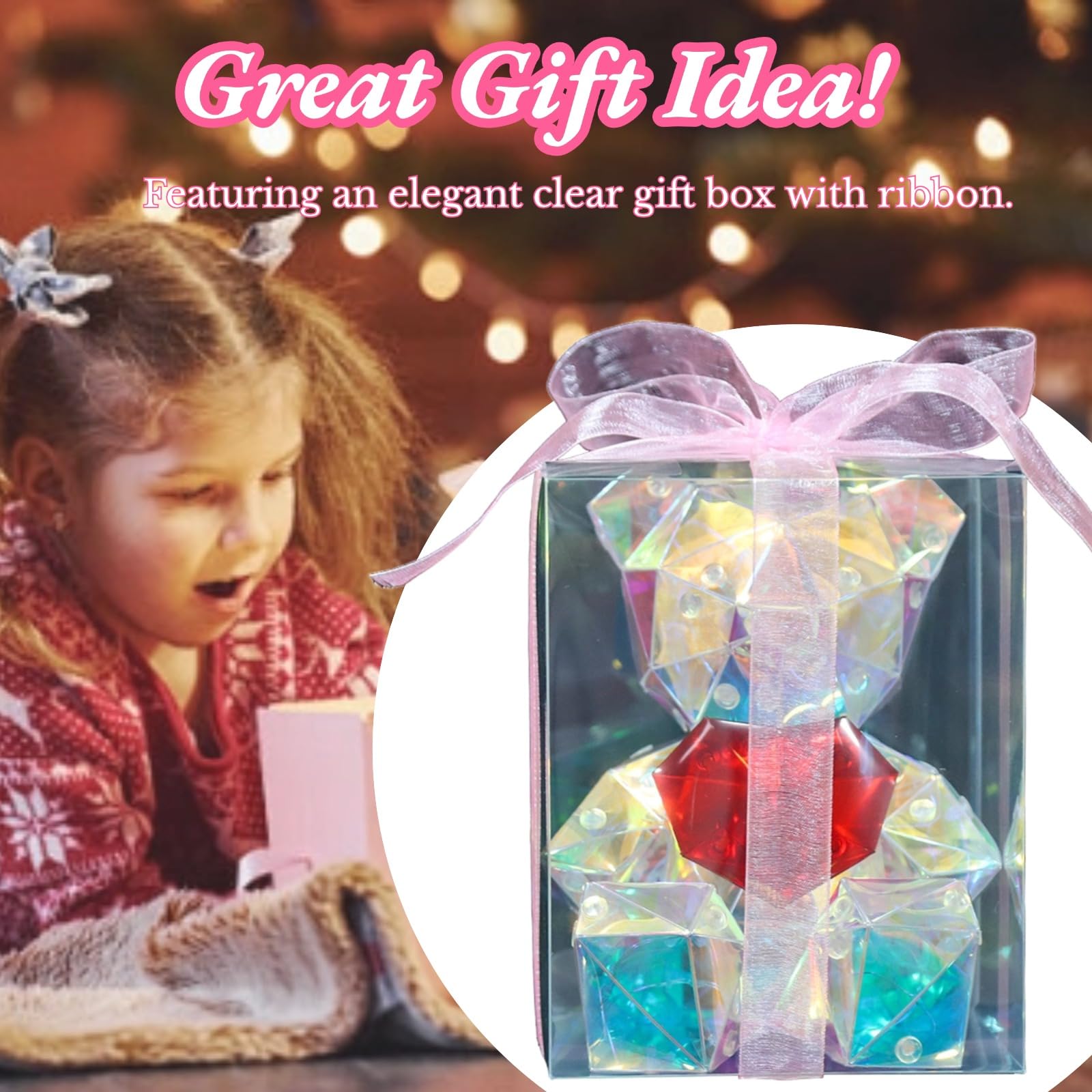 viohead Prismatic Bear LED Night Light side glow for ambient bedtime lighting