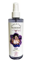 Violetas Francesas Splash Cologne 8oz bottle front, soft violet scent for calming everyday rituals.