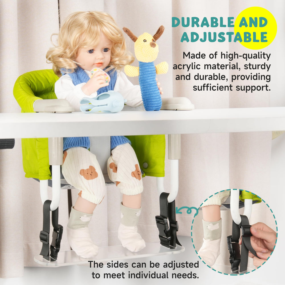 Viotiin acrylic baby footrest smooth edges ensure safe use by curious feet.