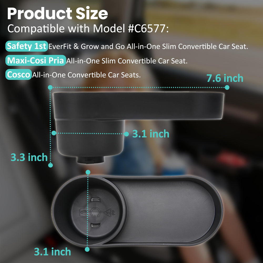Viotiin deep cup holder highlights secure drink area during car trips.