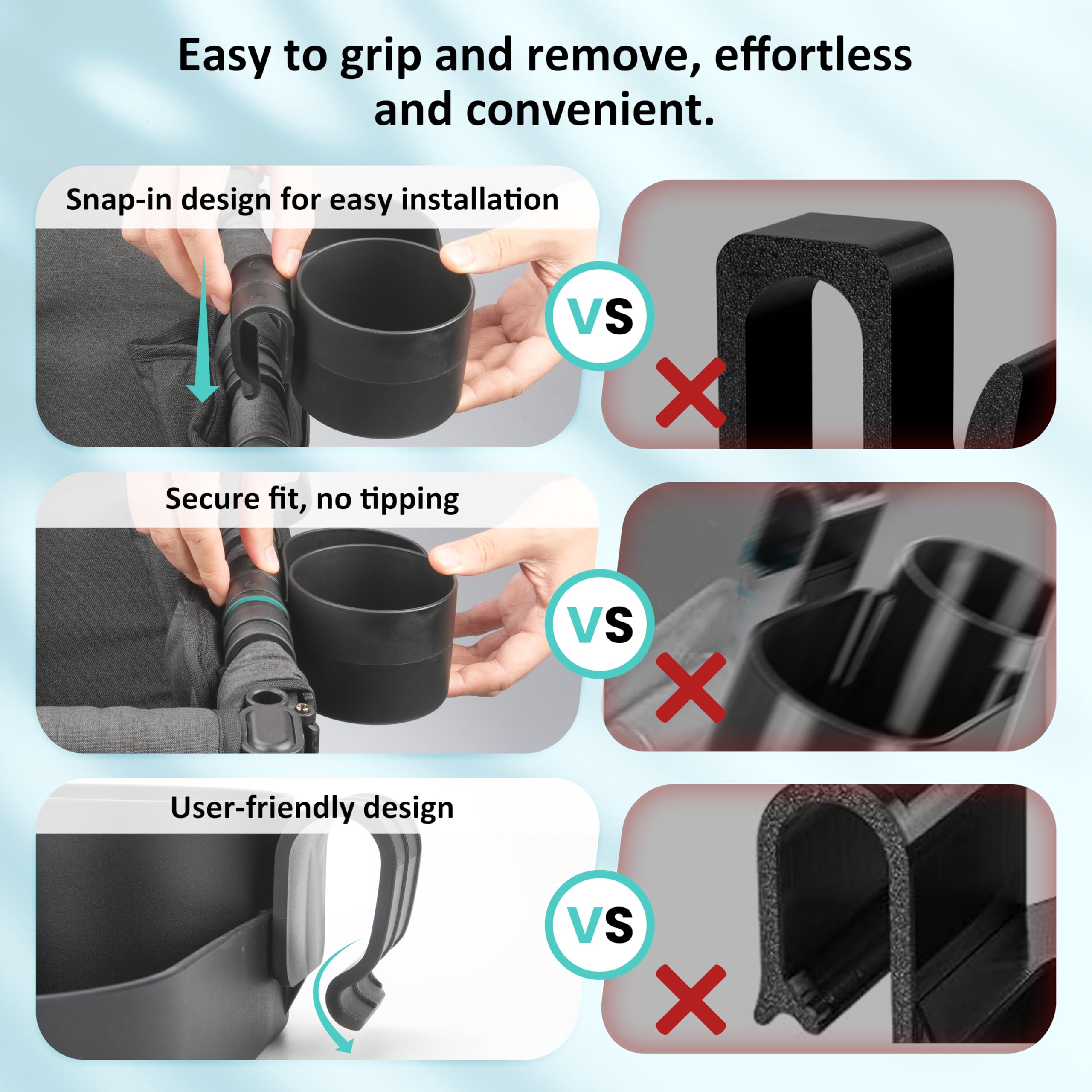 Viotiin snack tray clips on easily without tools