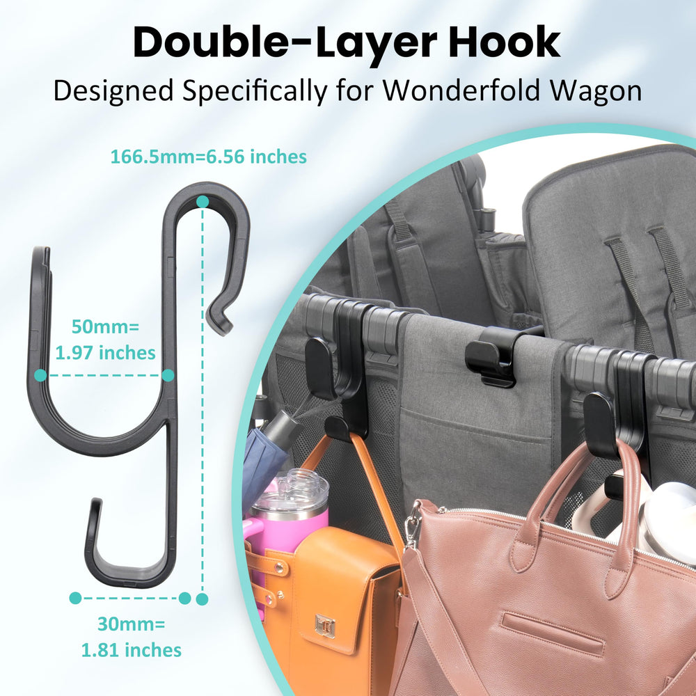 Viotiin Wonderfold Wagon side-hook for daily-use keeps groceries within reach.