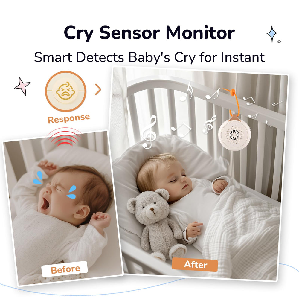 VIPDEER cry sensor activation demonstrating automatic soothing when baby cries