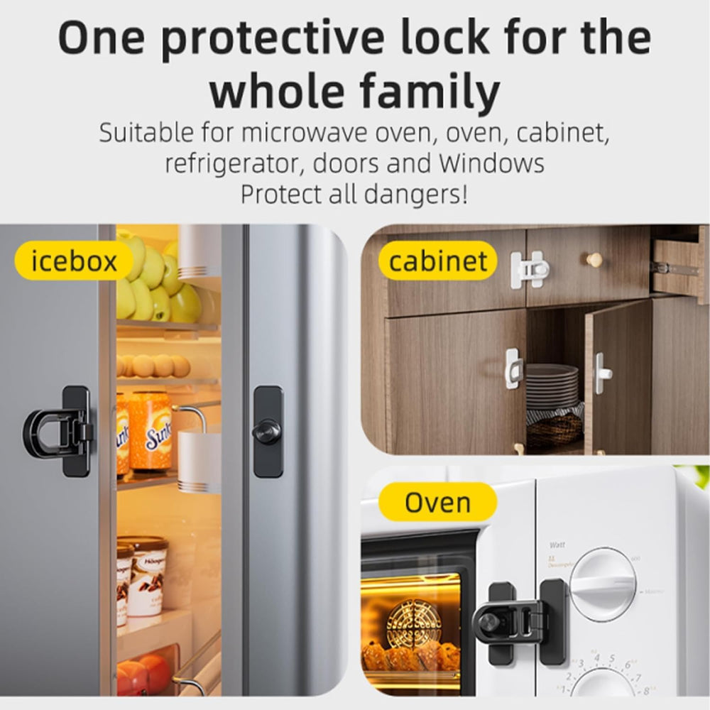 Vipdrive lock with adjustable gaps for secure fit on doors and cabinets