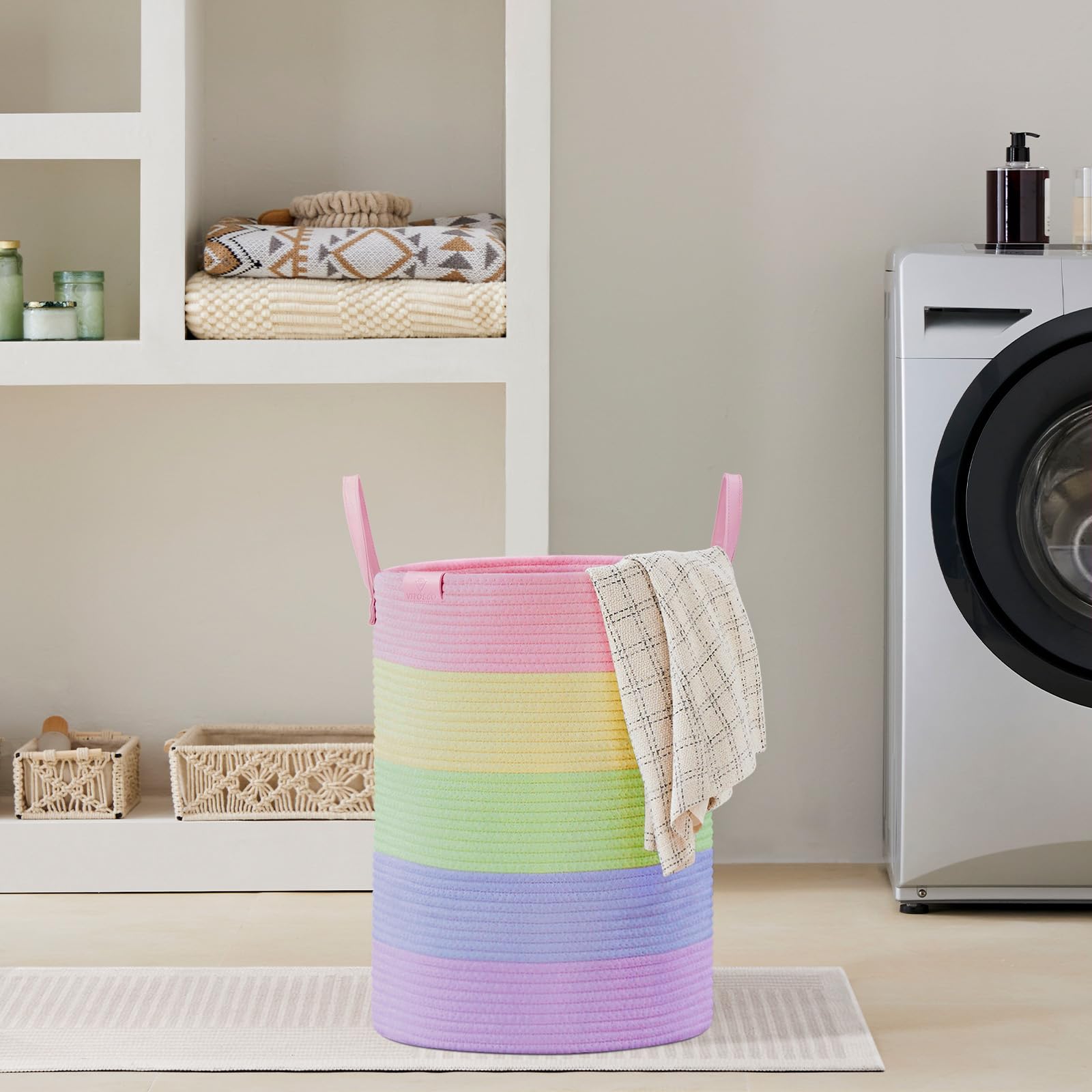 VIPOSCO blanket storage use-case shows versatile living room organization.