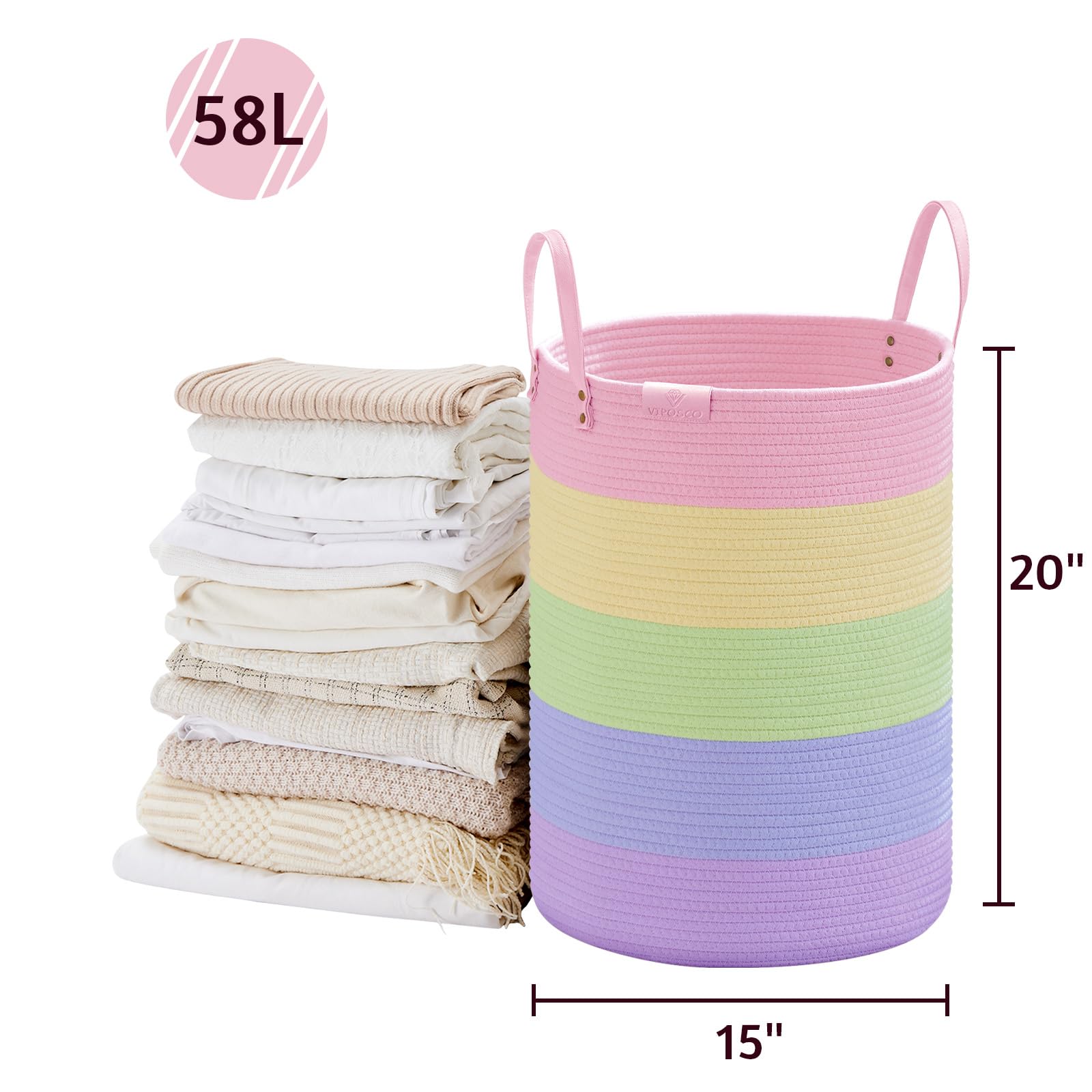 VIPOSCO collapsible basket folded compact image demonstrates space-saving storage.